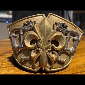 DUSSAULT King Baby Deuce Fleur De Lis Quebec Silver Copper Belt Size 32
